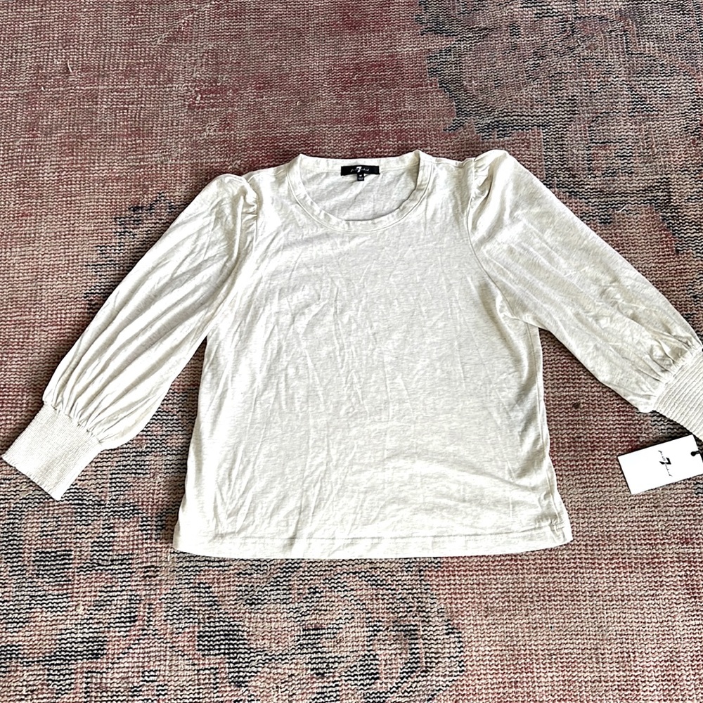 NWT 7 for all mankind puff sleeve shirt